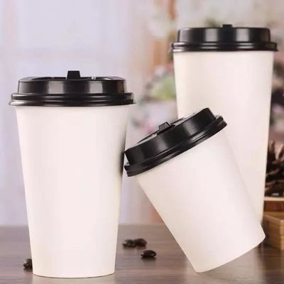 Grosir Leak-poof Insulated Single PE Coated 16oz Disposable Paper Cups