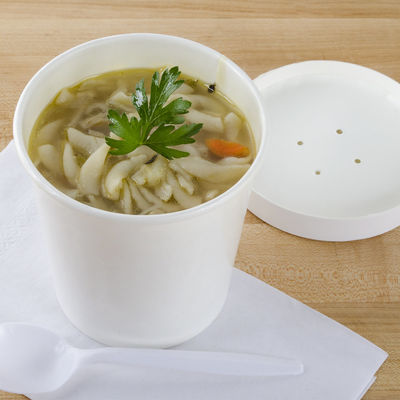 Mangkuk Kertas Sup Kompos Makanan Kelas Kompos Sup Kompos Dengan Tutup Mangkuk Kertas