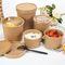 Kraft Take Away 10oz Mangkuk Sup Kertas Sekali Pakai Untuk Makanan Panas Wadah Makanan Foil Emas