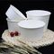 30oz Penyimpanan Makanan Cepat Saji Paket Makan Siang Makanan Sekali Pakai Cangkir Mangkuk Kertas Putih Dengan Tutup Plastik