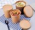 Pencetakan Logo Mangkuk Sup Kertas Kraft Sekali Pakai untuk Kemasan Snacks Noodle Takeaway