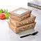 PE Dilapisi 2 Ply Ramah Lingkungan 20 oz Kraft Kertas Mangkuk Kotak Makanan Cepat Saji Mengambil Salad Sushi Kue Kertas Kotak Kemasan