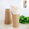 Makanan Penutup Flexo Printing 32oz Kertas Kraft Biodegradable Cangkir Kopi Panas