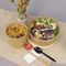 750ML Disposable Brown Kraft sekali pakai Paper Salad Bowl Dengan PET Tutup