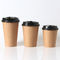 Disposable Single Wall Brown Kraft Paper Coffee Cups Untuk Minum Panas