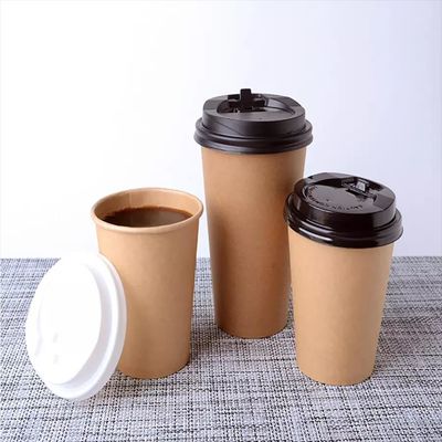 Kraft PE Coating Disposable Bio-Degradable Paper Coffee Cups Untuk Minum Panas