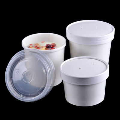 Grosir Custom Restaurant Water Based Tinta Biodegradable Disposable Paper Soup Bowls