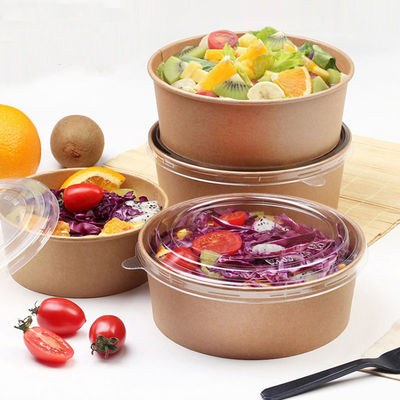 Salad Nasi Sekali Pakai Es Krim Wadah Makanan Biodegradable Kraft Paper Bowls