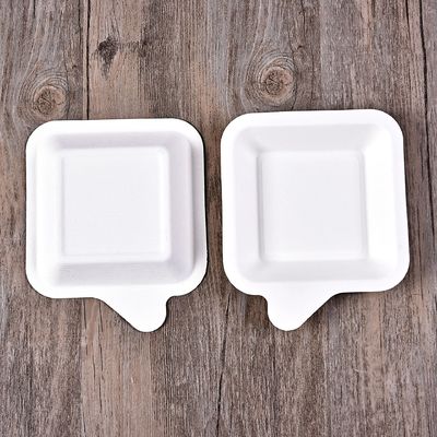 Food Grade Square Paper Tray, Pelat Kertas Biodegradable Sekali Pakai FDA