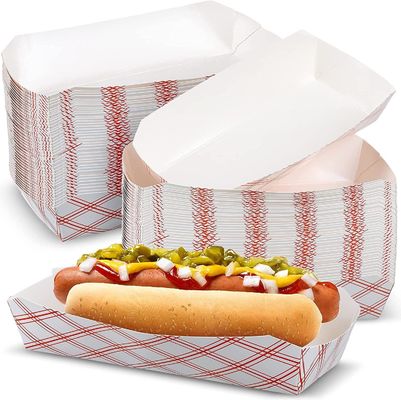 Custom Logo Printing Takeaway Hotdog BBQ Paper Tray For Bread Baking Packaging