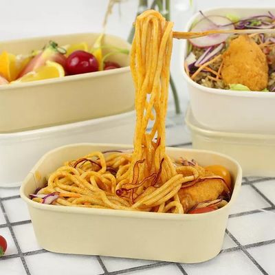 26oz Custom Eco-friendly Disposable Take Away Rectangle Kraft Paper Food Packing Bowl