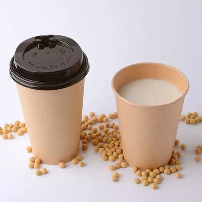 Minuman Panas Dingin Pelapis Dinding Tunggal Mengambil 8oz Gelas Kertas Kraft Biodegradable