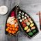 Berbagai Warna Jenis Kapal Piring Makanan Stackable Melamine Boat Sushi Tray Container