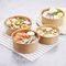 Takeaway Kraft Mangkuk Salad Sekali Pakai Kemasan Sup Beras 500ML Dengan Tutup