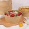 Sup Panas Kustom Sekali Pakai Kraft Paper Salad Bowl 46oz Dengan Tutup