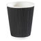 Fashion Dan Penampilan High-end Black 22oz 630ml Paper Ripple Cups Untuk Kedai Kopi