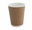 Bio-Degradable Take Away 16oz Kraft Ripple Paper Coffee Cups Untuk Minum Panas