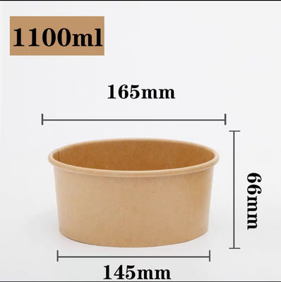 500ml 750ml 1000ml 1300ml 1500ml Mangkuk Kertas Kraft Sekali Pakai